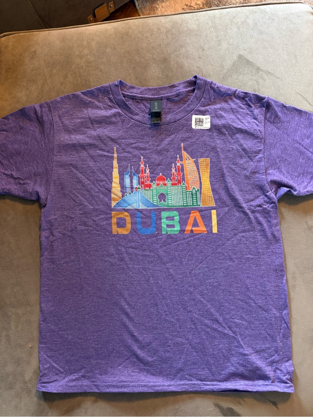 Gildan Purple Softstyle Youth Tee with Heathered Texture